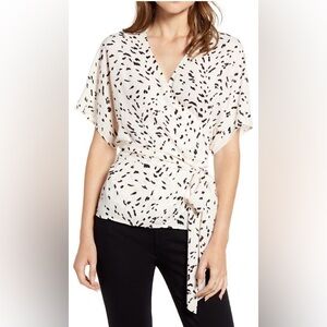 NWT CHELSEA28 Wrap Style Top - Sizes XS & S - Pink Angel Leopard